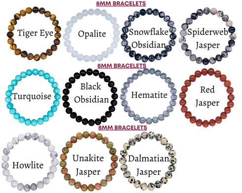 Healing Crystal Bead Bracelet for Women, Men, Stacked Bracelets